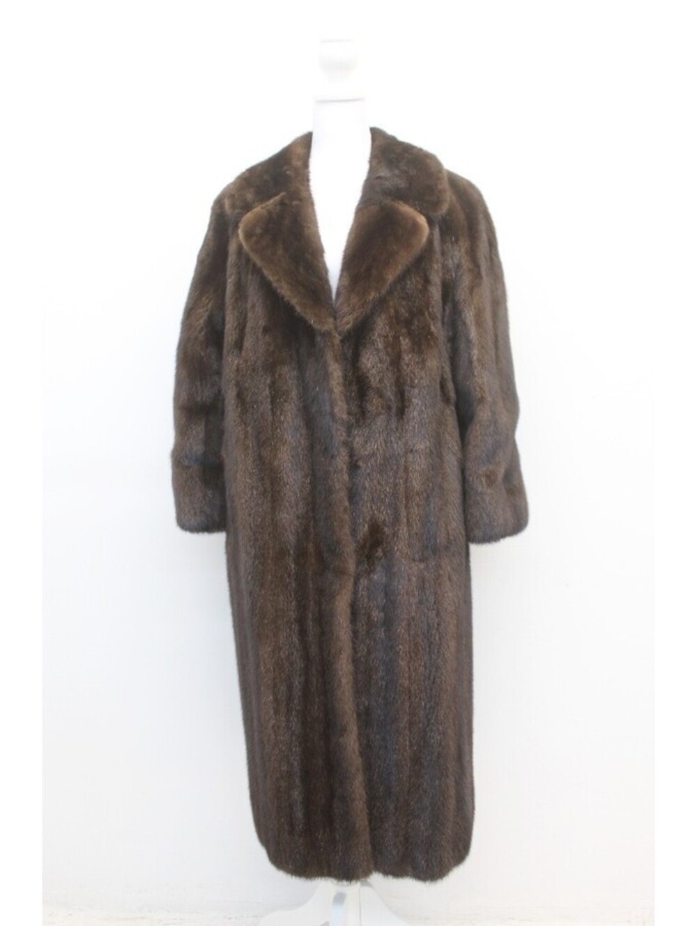 MINT NATURAL CANADIAN DARK RANCH MINK FUR COAT WOMEN WOMAN SIZE 4-6 SMALL